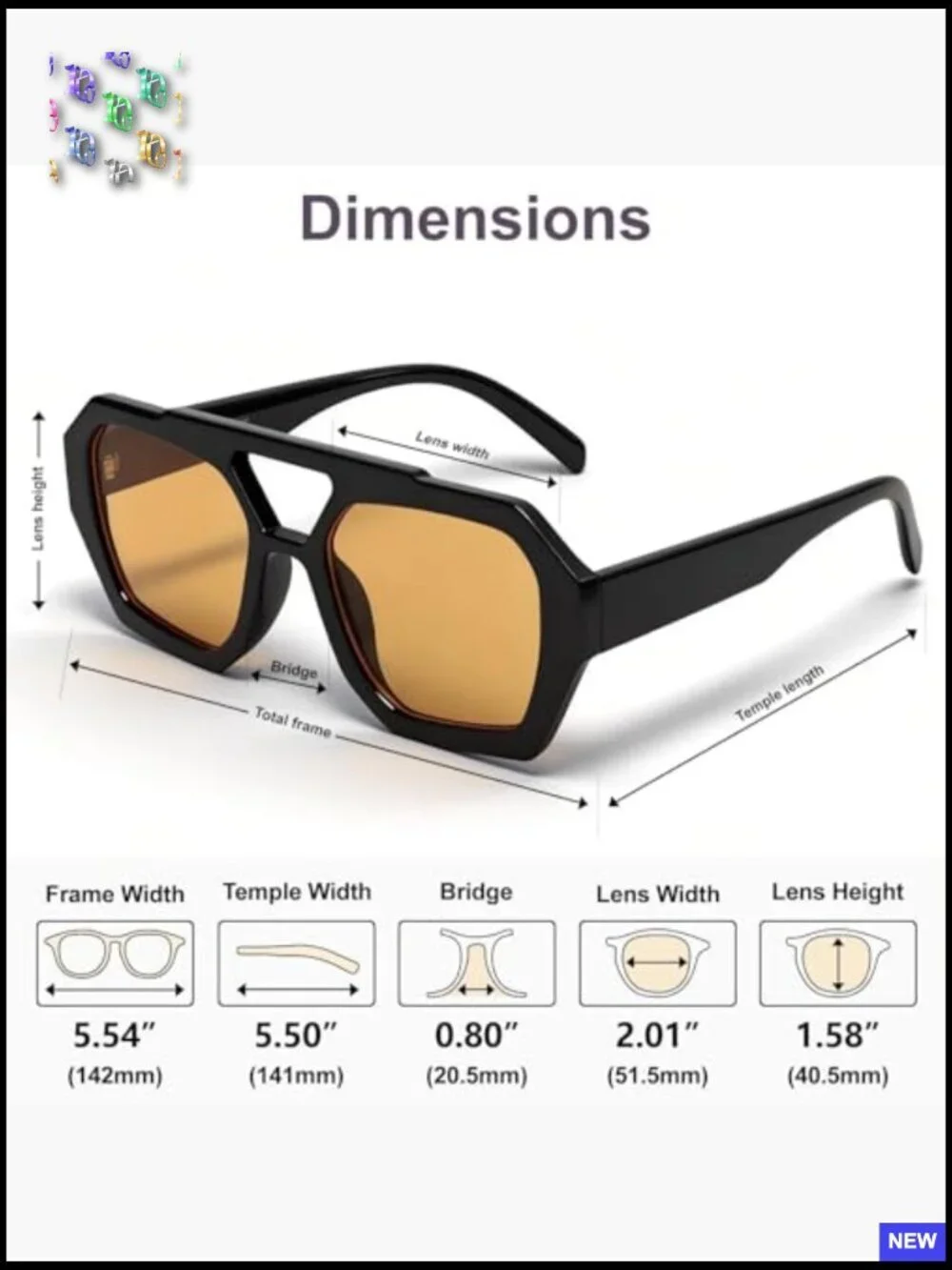 2 Pack Retro Oversized Square Sunglasses UV400 Double Bridge Unisex